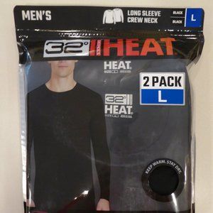 32 DEGREES BRAND BLACK LONG SLEEVE CREW NECK THERMAL 2 PACK (NEW IN PACKAGE)